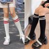 Japanese JK Knee High Socks Kawaii Striped Black White Cotton Long Tube Stockings for Women Girls Students Fashion Leg Warmers