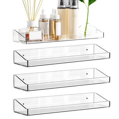 Floating Shelf Waterproof Shelf 2pcs Acrylic Floating Shelves Waterproof Wall Display Shelves for Bathroom Bedroom for Decor