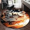 1pc Anime Cat Round Carpet Office Chair Mat, Non Slip Rug for Home Decor, Gaming Room Flooring, Gift