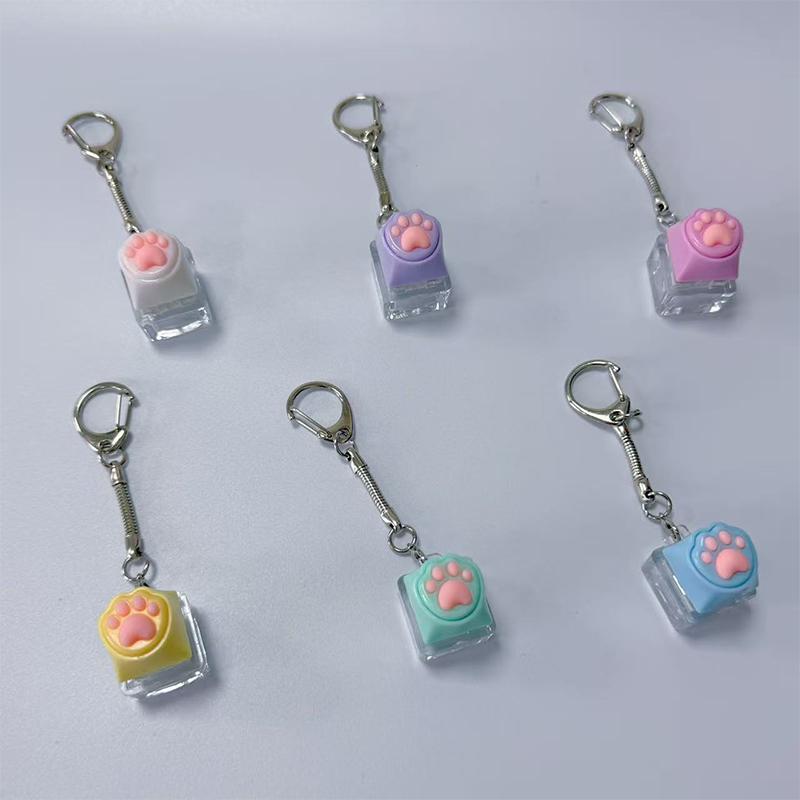 Cat Paw Keys Finger Keyboard Keycap Stress Relief Fidget Keychain Pass The Time Key Button Pinch Toy Adult