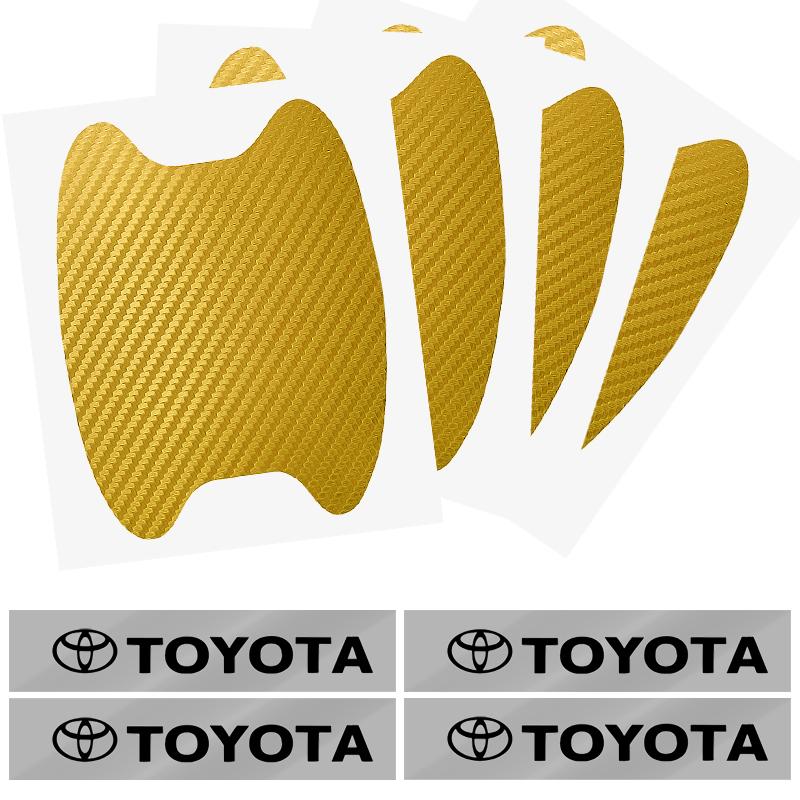

Car Door Sticker Carbon Fiber Scratches Auto Handle Protection Film for Toyota TRD GR Yaris Hilux Corolla Prius Avensis Emblem Auris yellow чёрный