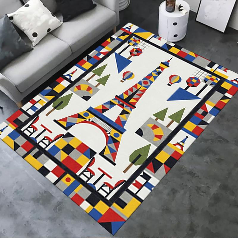 2025 New Paris Eiffel Tower Carpet Rug for Living Room Bedroom Home Sofa Decoration,Kids play Non-slip Floor Mat94