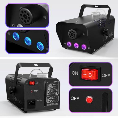 U`King 500W Fog Machine with Remote Control, Stable and Portable, Perfect for Parties, Disco DJ Effects, Christmas, Weddings, and Stage Performances