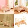 Educational Dollhouses Miniatures Bassinet Crib Toy Pretend Play Realistic Model Bassinet Crib Model Mini Size
