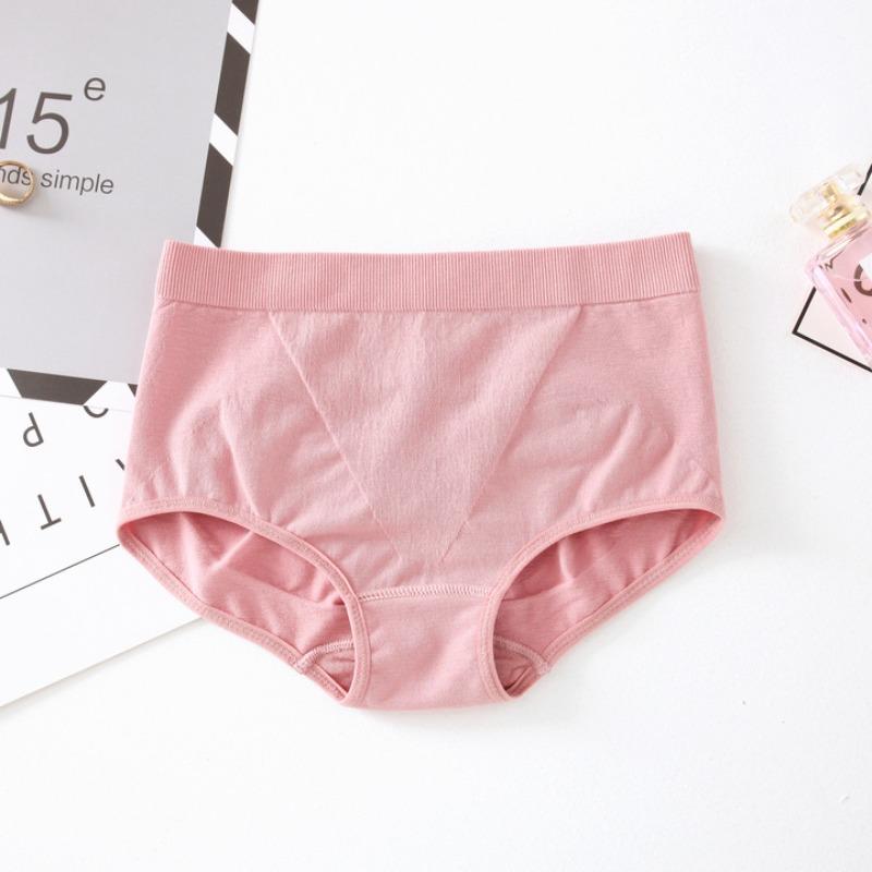 Women's seamless underwear, belly and hip lift mid-waist cotton briefs, comfortable and breathable shorts, women's underwear