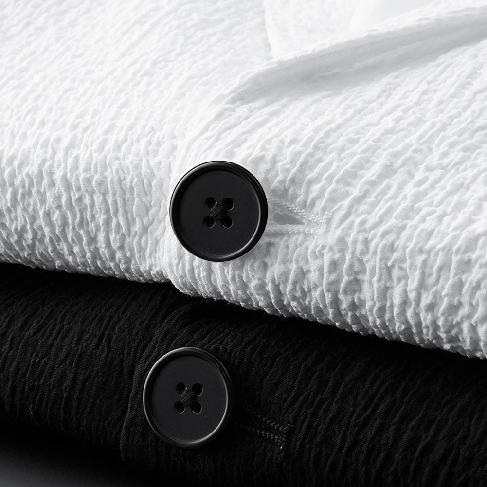 Spring Men's Two-piece Suit Striped Pleated Men Blazer Pants Set Pleated Drawstring Loose Lapel Pockets Thin Formal Business Men Set