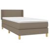 VidaXL Divan Bed with Mattress Taupe 90x190 Cm Fabric 3130077