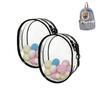 Coehaopike 2-Pack Case, Ita Bag, Plush Pouch, Display Bag, Transparent Oval PVC, Holds 10cm Dolls, Dustproof, Double Zipper, Clear, Hangs On Bag,