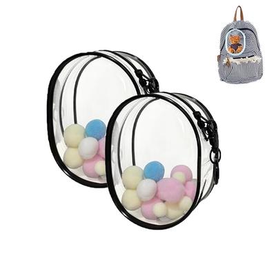 Coehaopike 2er-Pack Tasche, Ita Tasche, Plüschtasche, Display Tasche, Transparentes Ovales PVC, für 10cm Puppen, Staubdicht, Doppelreißverschluss, Klar, An Tasche zu hängen,