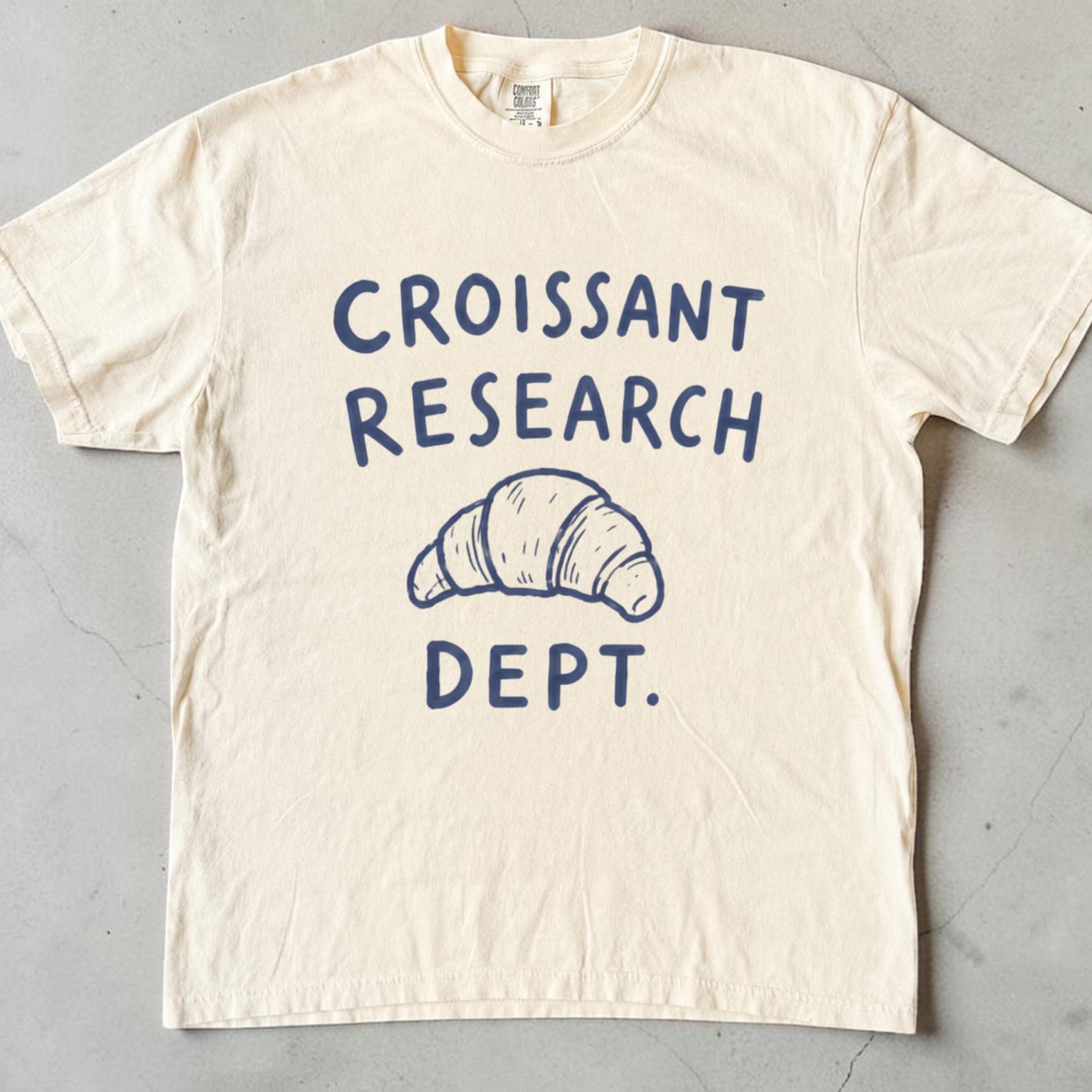CroissanT shirt, Croissant Research Dept Tee, Unisex Funny Foodie Graphic Tee, French Bakery Pastry Lover Shirt, Croissant Gift L