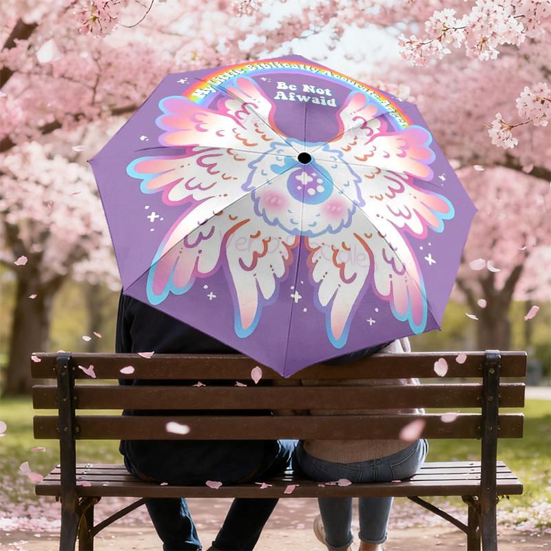 Rainbow Wings Umbrella - Automatic Opening/Closing, Outdoor Protection, Lightweight Travel Accessory, Durable Gift for All Seasons 003