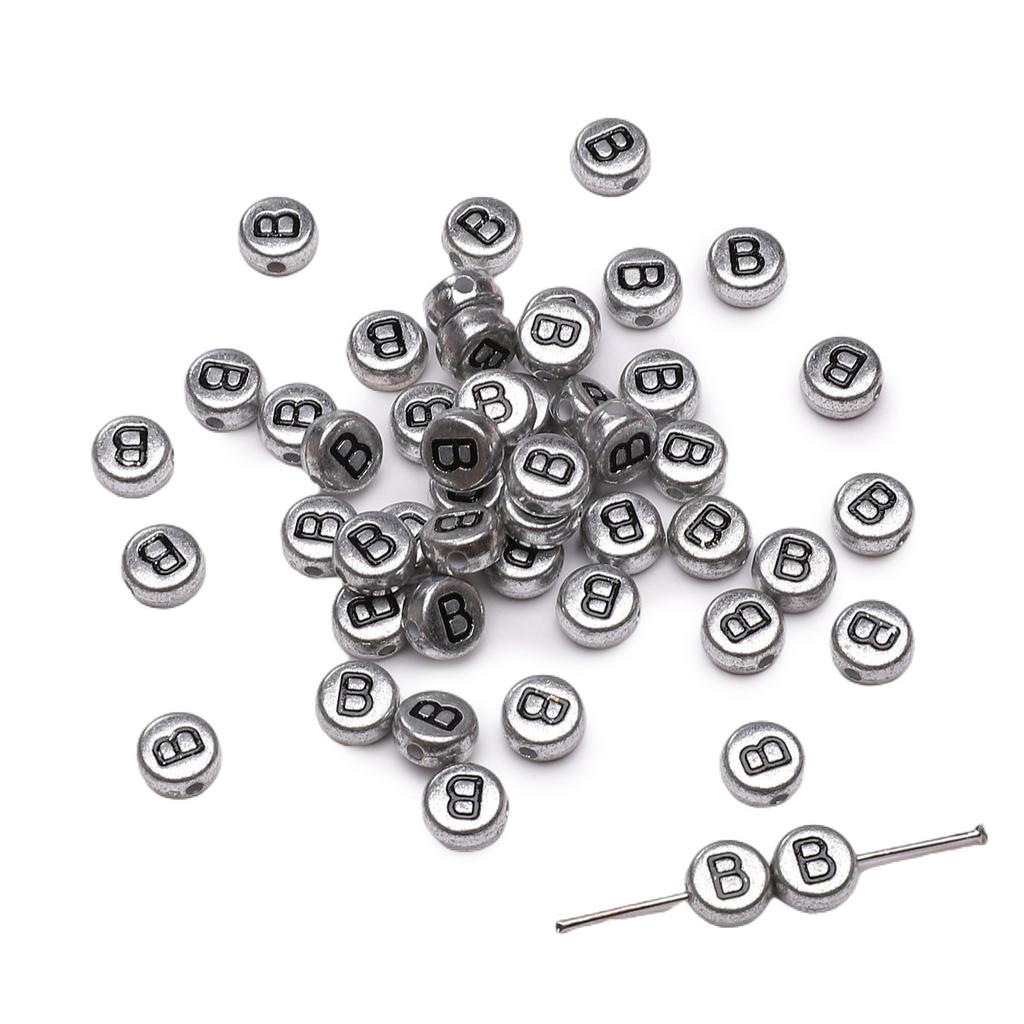 Mărgele Handmade Mărgele Acrilice Alfabet Mărgele Pătrate Mărgele Plate Mărgele Rotunde Handmade DIY Accesorii Bijuterii Mărgele Distanțiere Brățară Mărgele Înșirate Manual