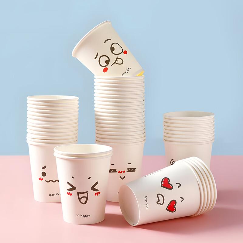 Yekee Disposable Emoji Paper Cups, 250ml