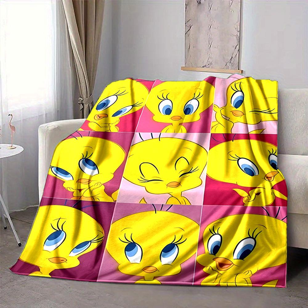 1 Stück Tweety Vogel Decke Leichte Flanell Überwurfdecke für Sofa, Bett, Reisen, Camping, Wohnzimmer, Büro, Couch, Stuhl und Bett