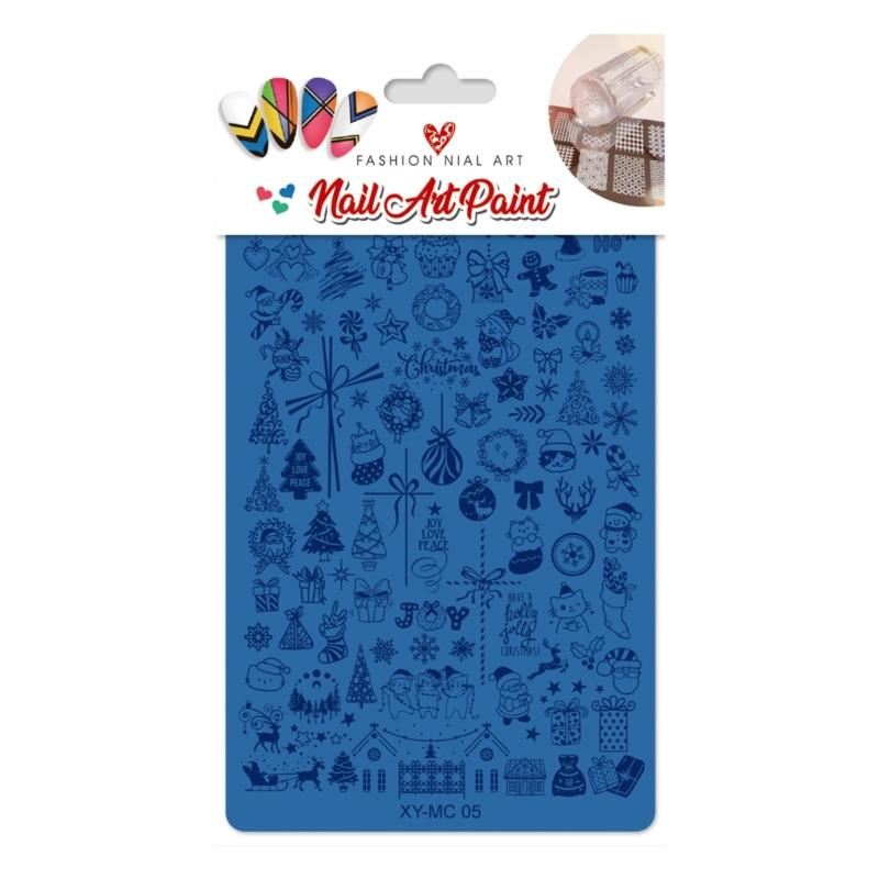 Highly Definition Reindeer Christmas Tree Stencil Rustproof Stainless Steel Manicure Tool