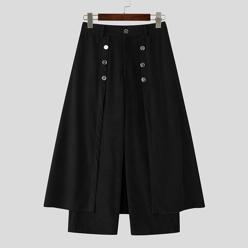 INCERUN Winter Men Zip-up High Waist Double Layers Corduroy Casual Long Pants Trousers