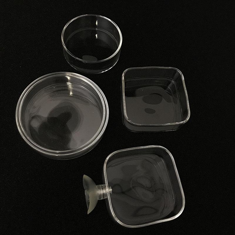 Transparent Aquarium Fish Tank Shrimp Food Feeding Circle Glass Feeder Floating Bottom Feeder Fish Shrimp Aquarium Accessories