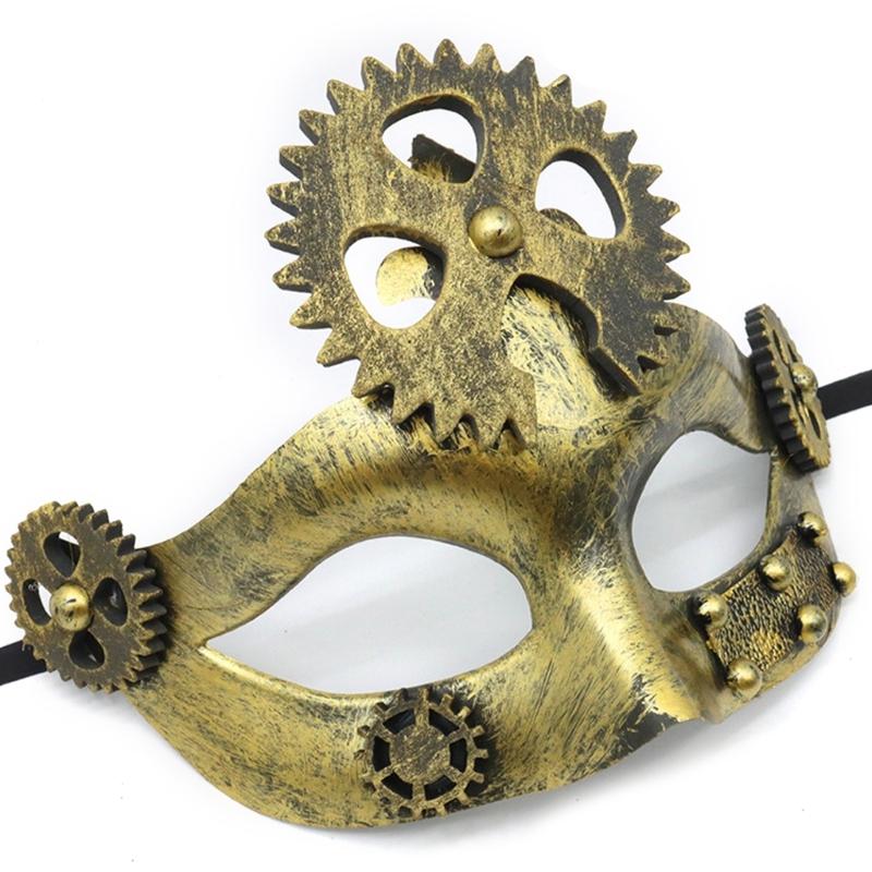 Steampunk Mardi Gras Mask Masquerade Mask Costume Party Supplies Venetians Mask Decor for Women,Men Half Face Mask