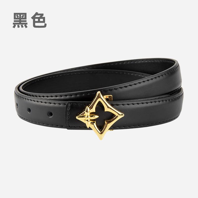 Belt Women's Genuine Leather Korean Version Douyin Belt Women's Young People Cowhide Belt