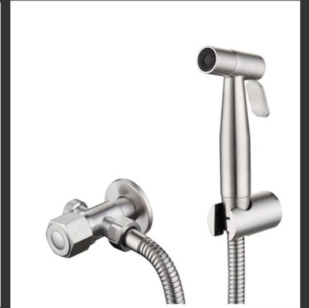 304 Stainless Steel Matte Black Bidet Spray Gun Toilet Set - Silent Companion