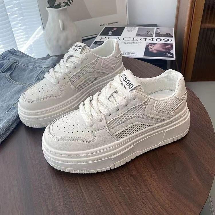 Fashion Women Platform Sneakers Casual Outdoor Simple Design Skateboard Comfortable Lace Up Sneakers Running Sports Shoes