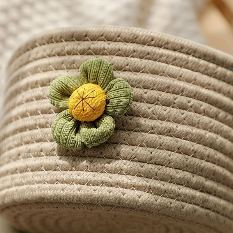 1pc Desktop Storage Basket, Student Office Desktop Storage, Entryway Key Storage, Cosmetic Cotton Rope  Storage Box