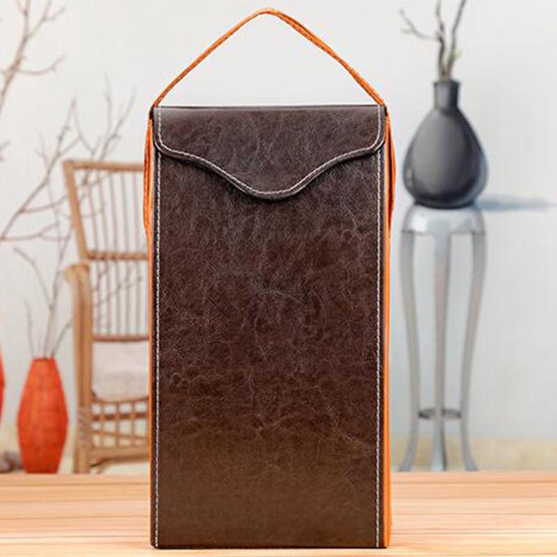 

1 шт. сумка для упаковки красного вина, переносная кожаная подарочная сумка с одной/двумя ручками, упаковочные коробки для бутылок шампанского, сумка 95x340mm коричневый