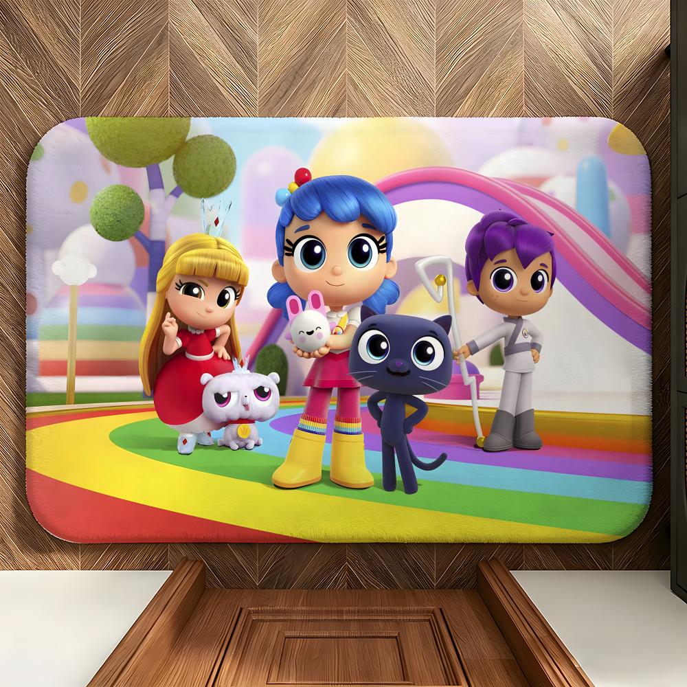 Cartoon T-True Floor Mat Soft Flannel Floor Mat Suitable for Entryways, Living Rooms, Bedrooms, and Bathrooms