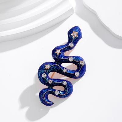 Creative Fashion Retro Oil Drip Snake Brooch Zodiac Temperament Coat Jacket Suit Pin