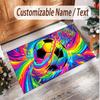 Soccer Theme Soft Crystal Velvet Rug Custom Name & Text Print Non Slip Floor Rug for Bedroom Living Room