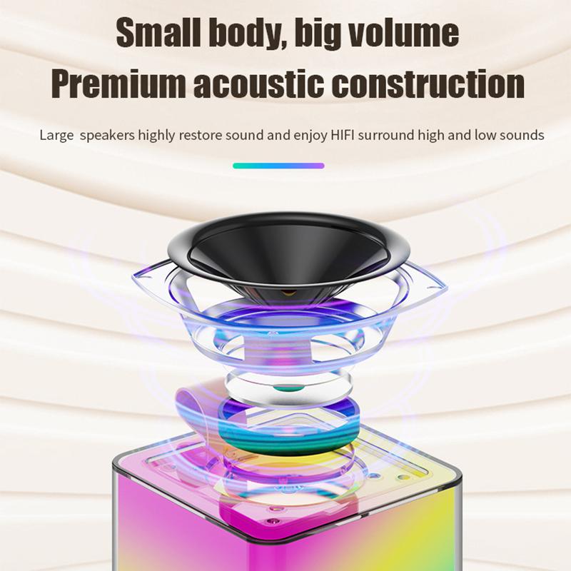 Karaoke Wireless Portable Bluetooth 5.3 Speaker With Microphone RGB Portable Music Player Karaoke Machine for Child Home Gift