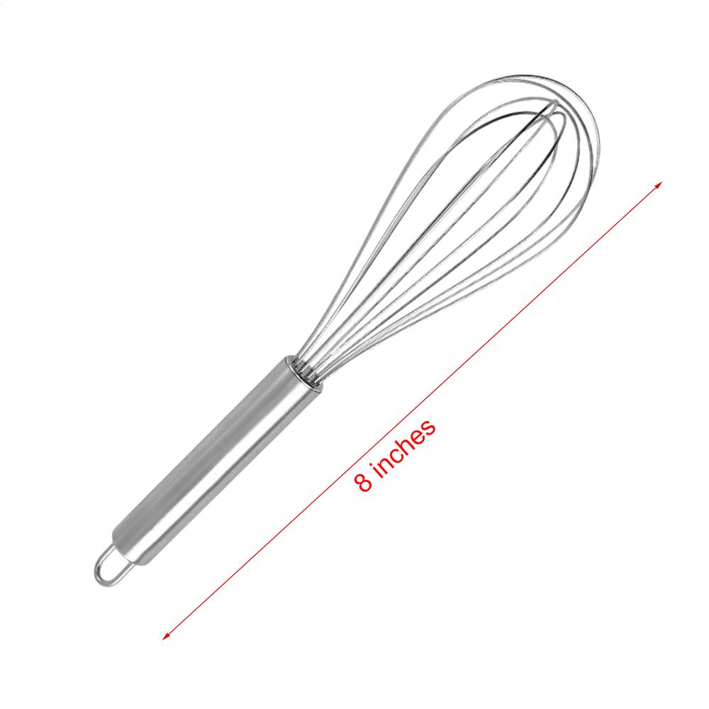 8" 10" 12" Egg Whisk Stainless Steel Egg Whisk Kitchen Wire Balloon Whisk Milk Egg Beater Egg Mixing Mixer Tools