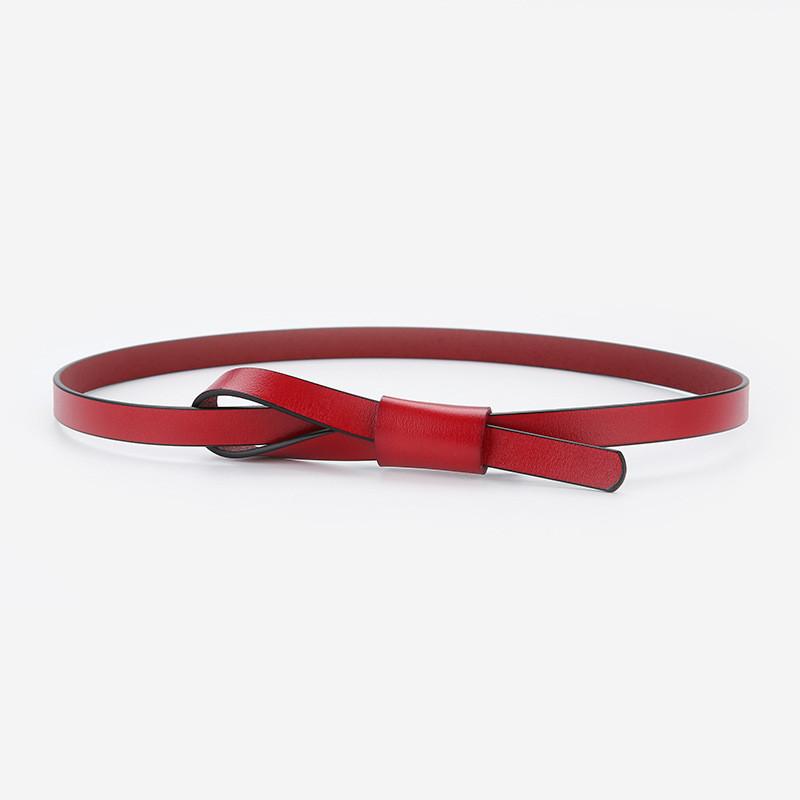 

Vintage Style Leather Belt For Women With Tie Closure And Polished Finish For Daily Use красный