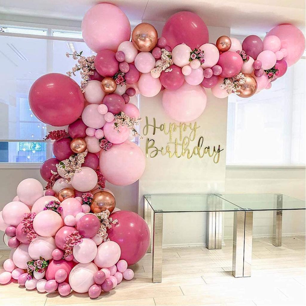 Rose Gold Balloon Garland Arch Kit Wedding Birthday Party Decoration Kids Adults Birthday Ballon Baby Shower Latex Baloon Chain