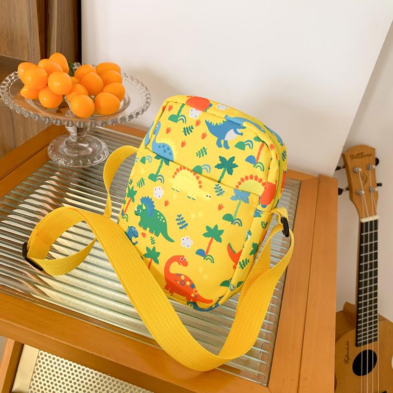 New dinosaur printed messenger mobile phone bag cartoon cute storage small bag casual out color shoulder messenger bag