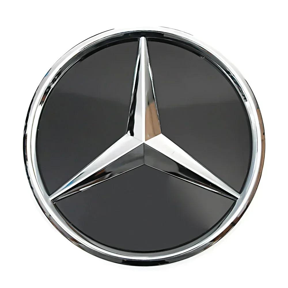 New For Mercedes Benz Chrome Silver And Glossy Black Car Front Grilled Star Emblem Illuminated Logo For Mercedes Benz C A S SL