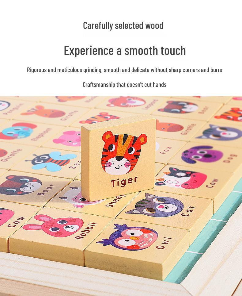 Wooden Link-Up 2-in-1 Flying Chess & Elimination Puzzle for Children's Early Education