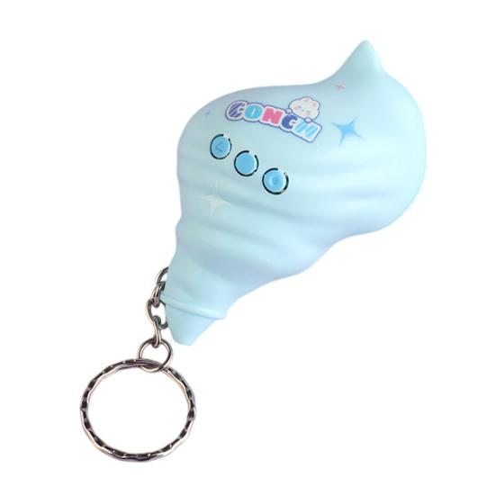 

Mini Conch Shell Horn Keychain with Voice Recorder Cartoon Toy Pendant for Bags Backpacks Novelty Phone Charm Grab Machine Prize Fun Gift for Kids синій
