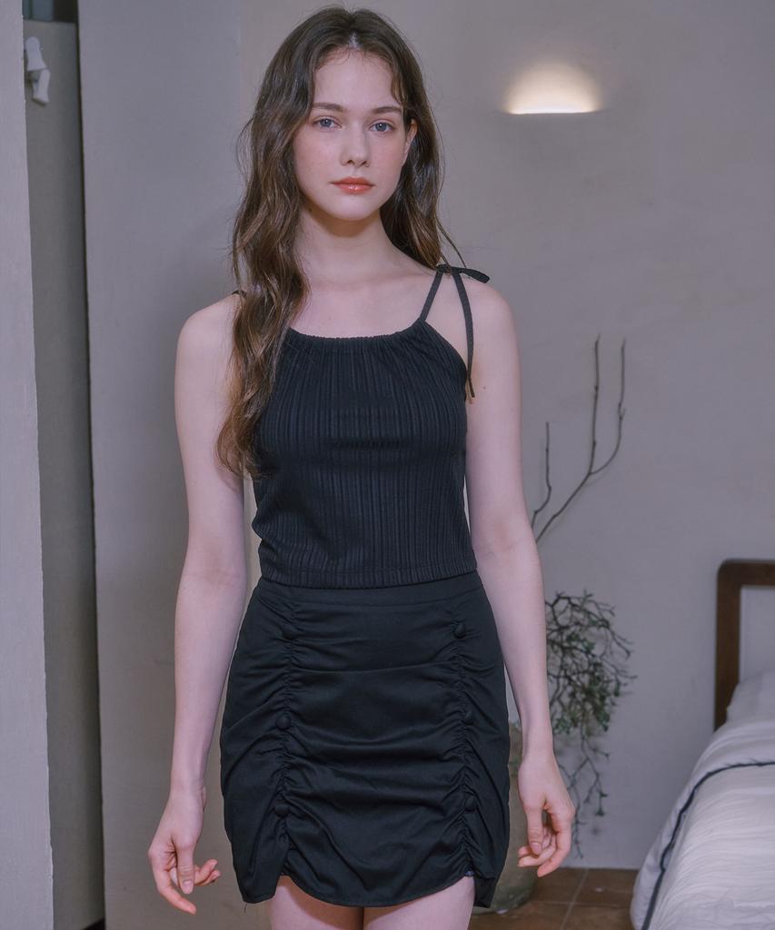 LULUCHOU Shirring Skirt - Black