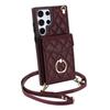 Samsung S25 Ultra Tilt Organ Leather Case A16 Card Phone Case NOTE20 Ring Phone Case