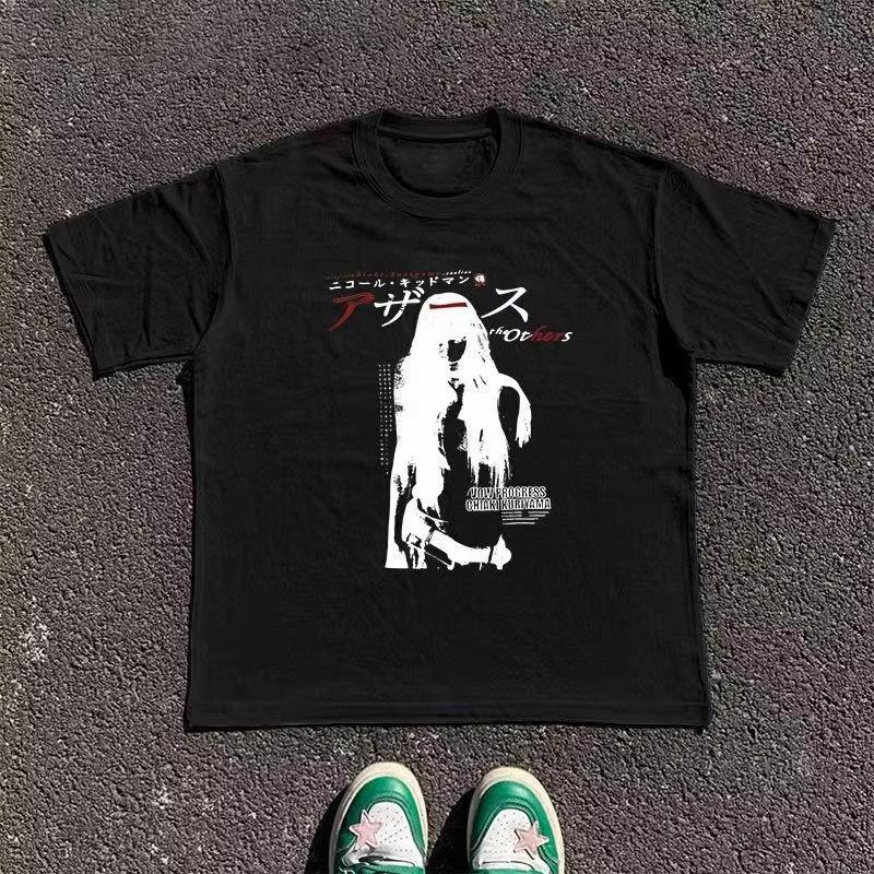 

Streetwear High Street Vintage Fashion Letter Print Short Tshirt Men Y2k Clothes Goth Casual Cotton Harajuku Couple Tees Unisex 4XL