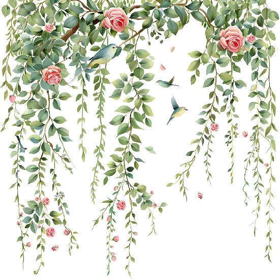 Birds Flowers Butterfly Toilet Seat Lid Stickers Self-Adhesive Bathroom Wall Sticker Floral, Birds, Butterfly Toilet Seat Decals DIY Removable
