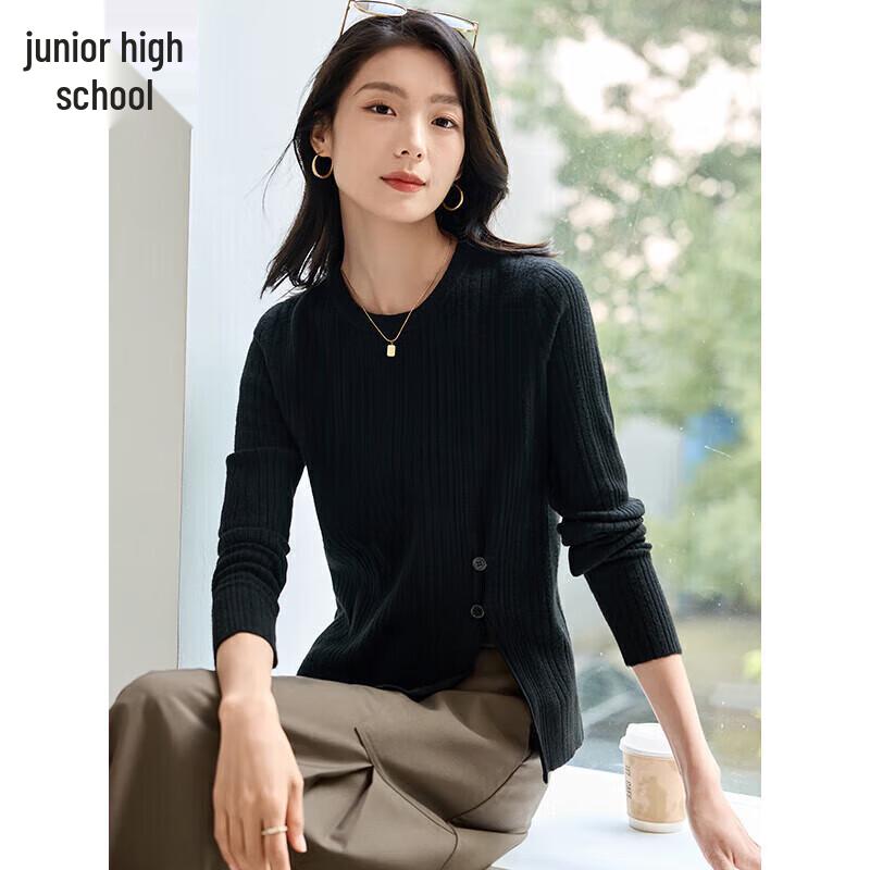 Women's Round Neck Split Knit Sweater