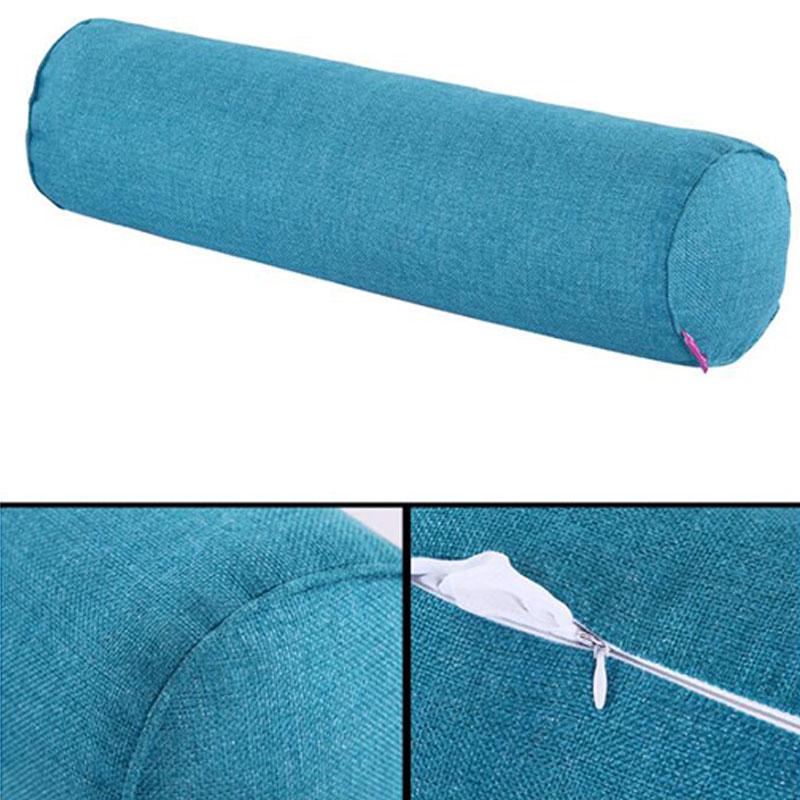 Hot Polyester Fiber Body Pillow Cover (No Filling) Empty Round Bolster Pillowcase Bed Sofa Neck Back Waist Support Cushion Cover
