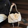 Large capacity drawstring nylon canvas bag women's new fashion bucket bag casual solid color shoulder messenger bag
