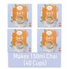 Namaste Chai Instantní čajová směs Adrak Chai | Assam | Zázvor | Mléko a cukr | Hotová směs v prášku | 22 g x 40 sáčků | Balení 4 ks