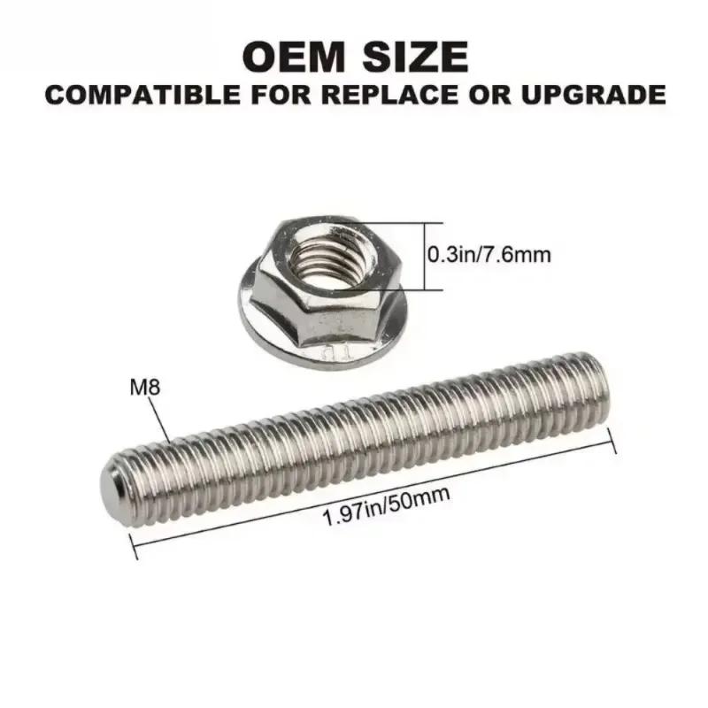 16set Hexagonal Flange Anti Lock Nut Stainless Steel Bolts Exhaust Manifold Header Stud Kit For Ford F150 4.6/5.4L V8