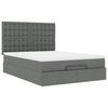 Ottoman Bed with Mattress Dark Grey 140x190 Cm Fabric