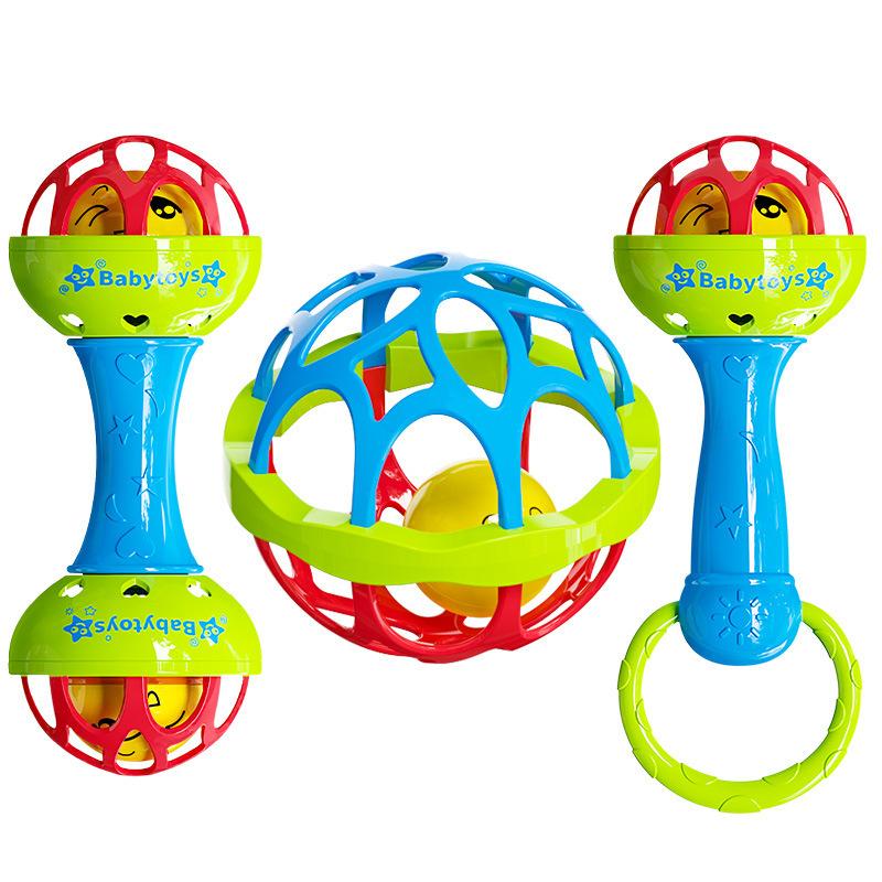 Baby's Hand Grasping Ball Baby's Grasping Training Hand Rattle Newborn's Stroking Toy Infant Teething