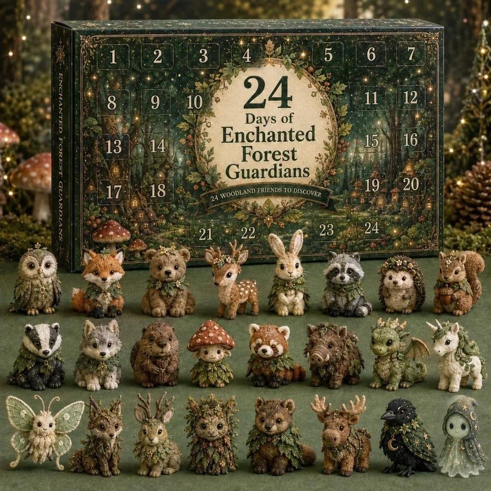 24-Day Advent Calendar 2026 Acrylic 2D Flat Animals Mini Figurines Home Festive Display